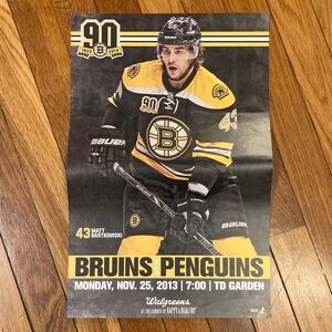 Boston Bruins vs Penguins 2013 Limited Edition Gameday Hockey Poster